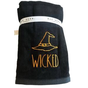 Rae Dunn Halloween Themed Wicked Black Hand Towels - Set of Two - NWT